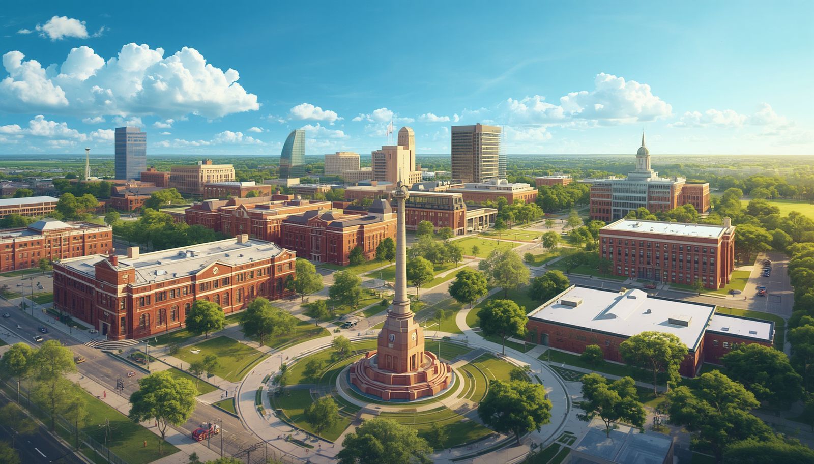 Moving to College Station TX with an aerial view of the city and Texas A&M campus