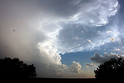 Mountains in the sky with hail