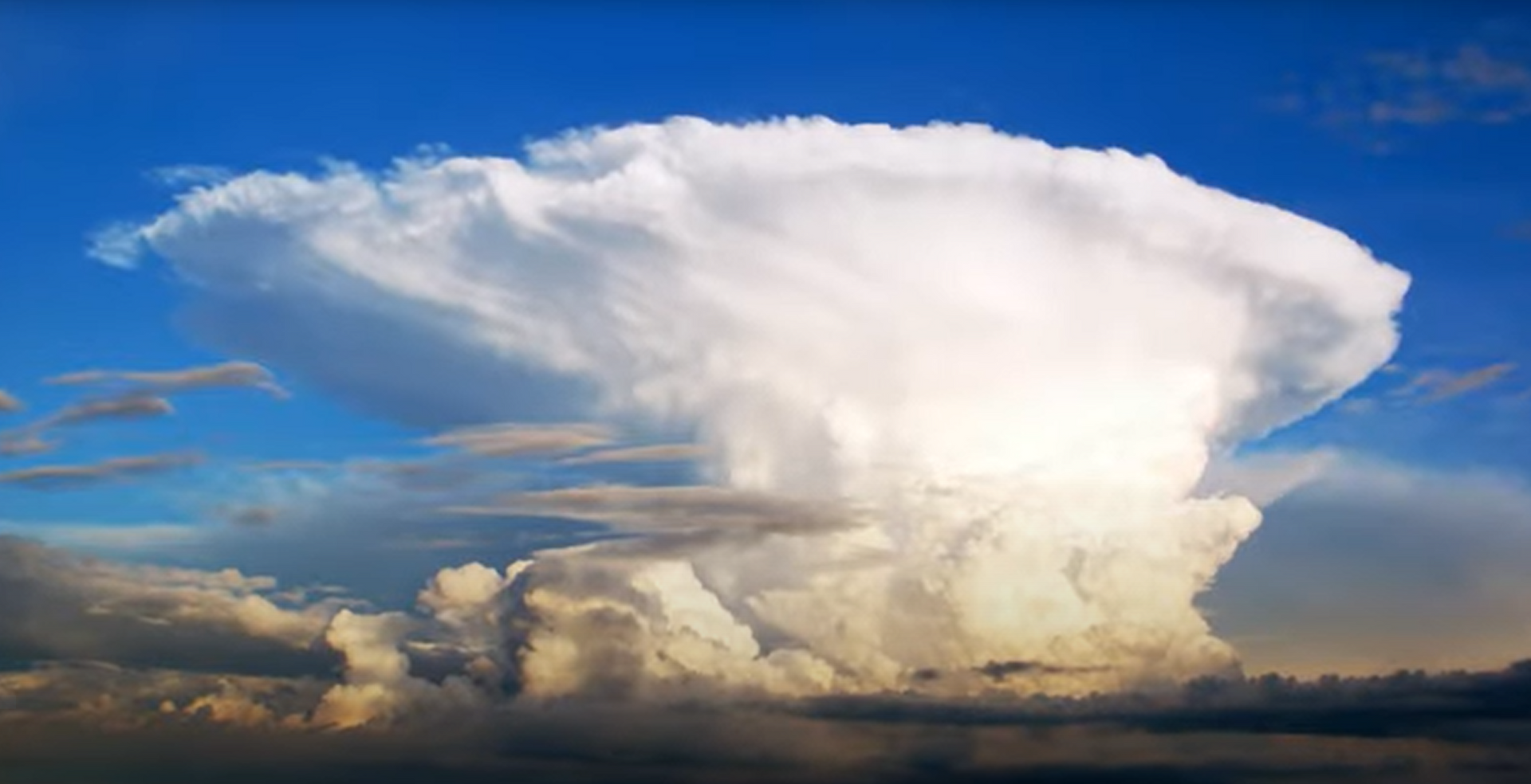 Mountains in the sky with hail