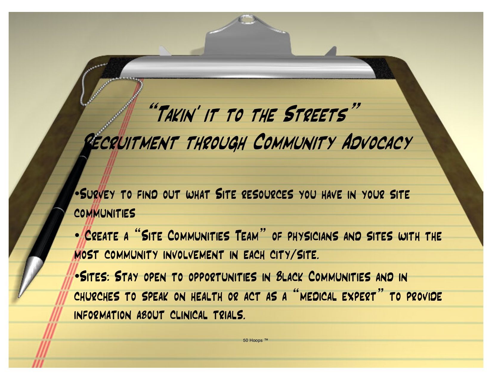 Clipboard with text: 