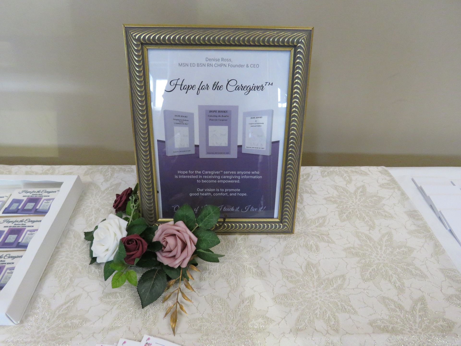 Framed sign with 