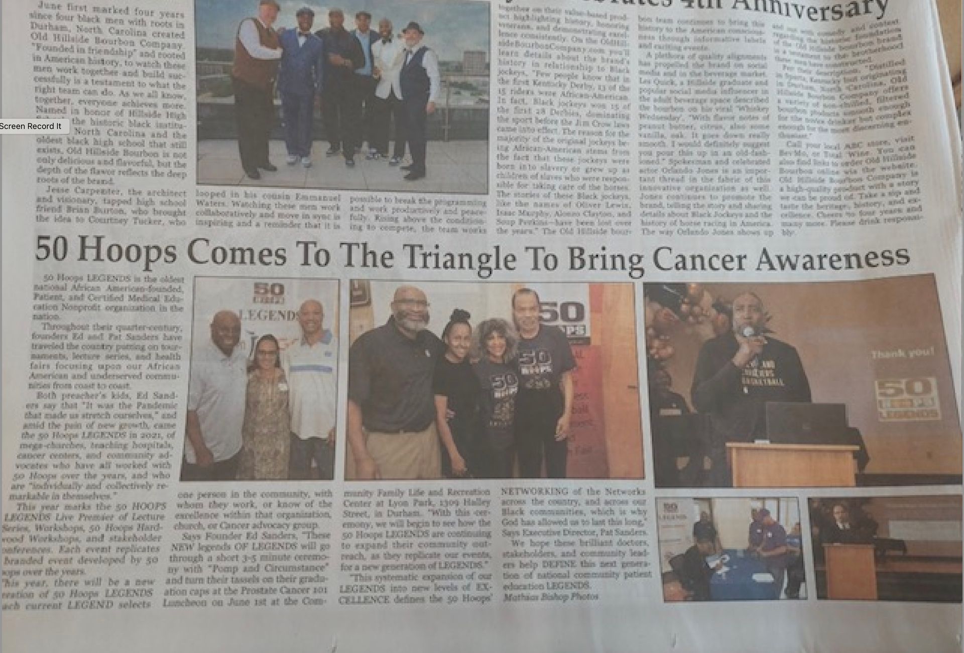 Newspaper article on 