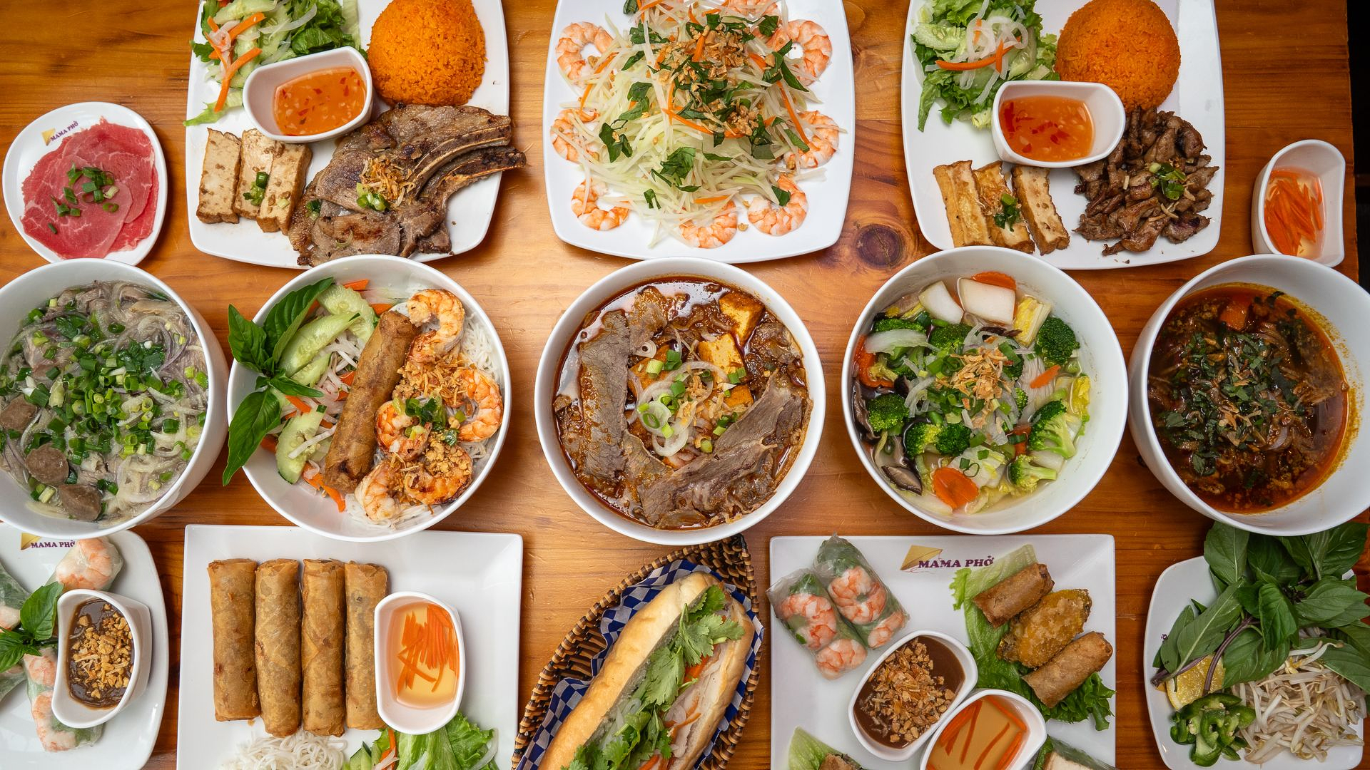 There are many different types of food on the table.