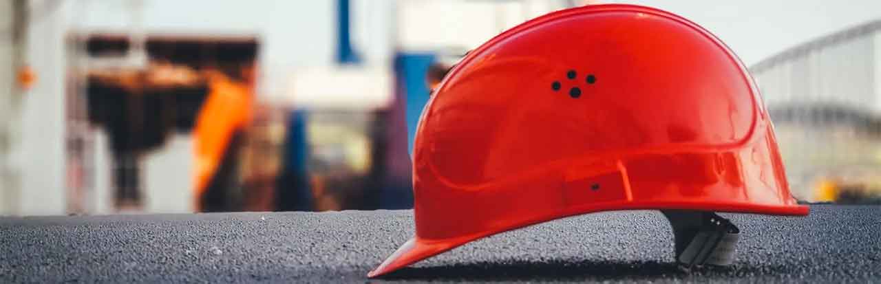 A safety hat on a construction site