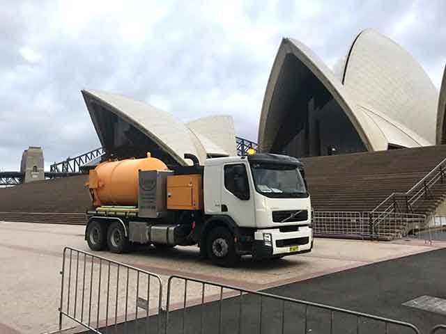 Sucker truck operating at Sydney Opera House