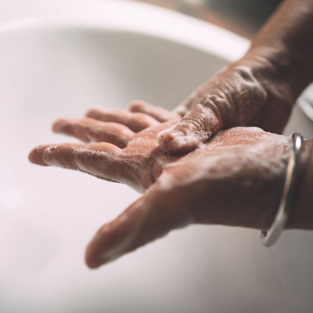 Senior Hand Washing
