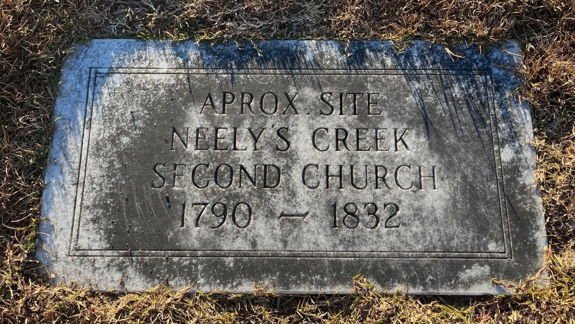 Marker of Neelys Creek ARP Church second church site