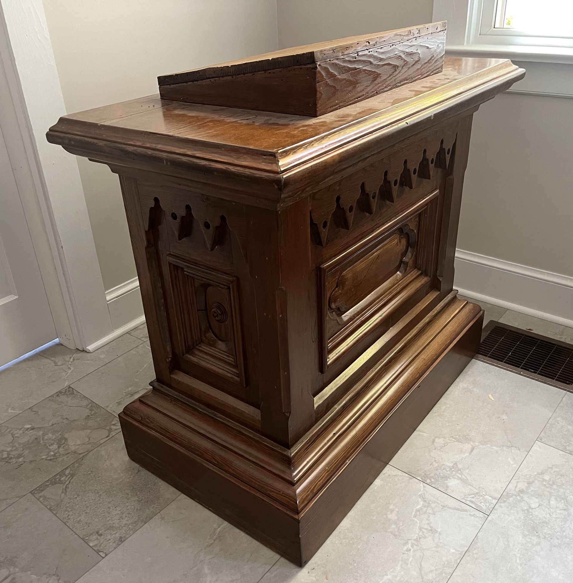 The pulpit from the Fourth Church
