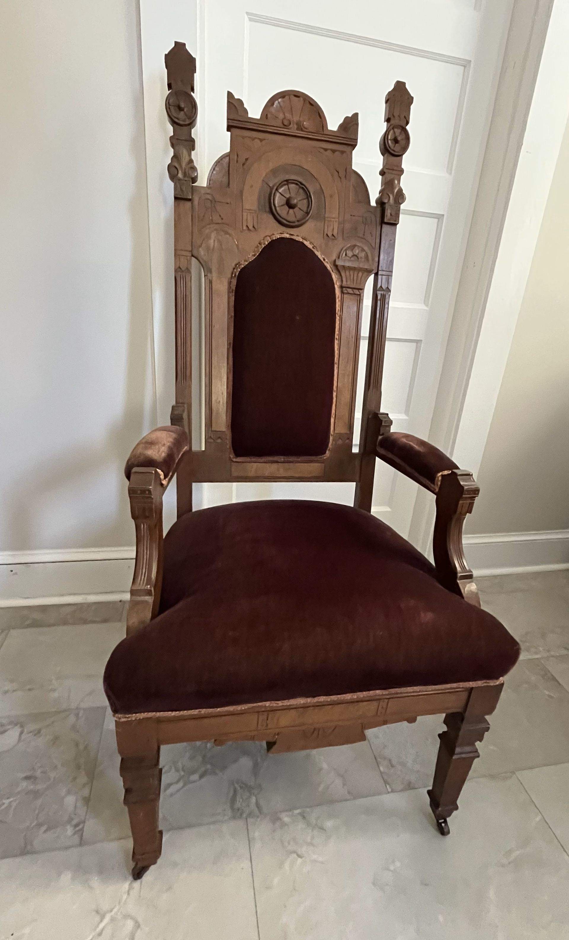 The pulpit chairs from the Fourth Church