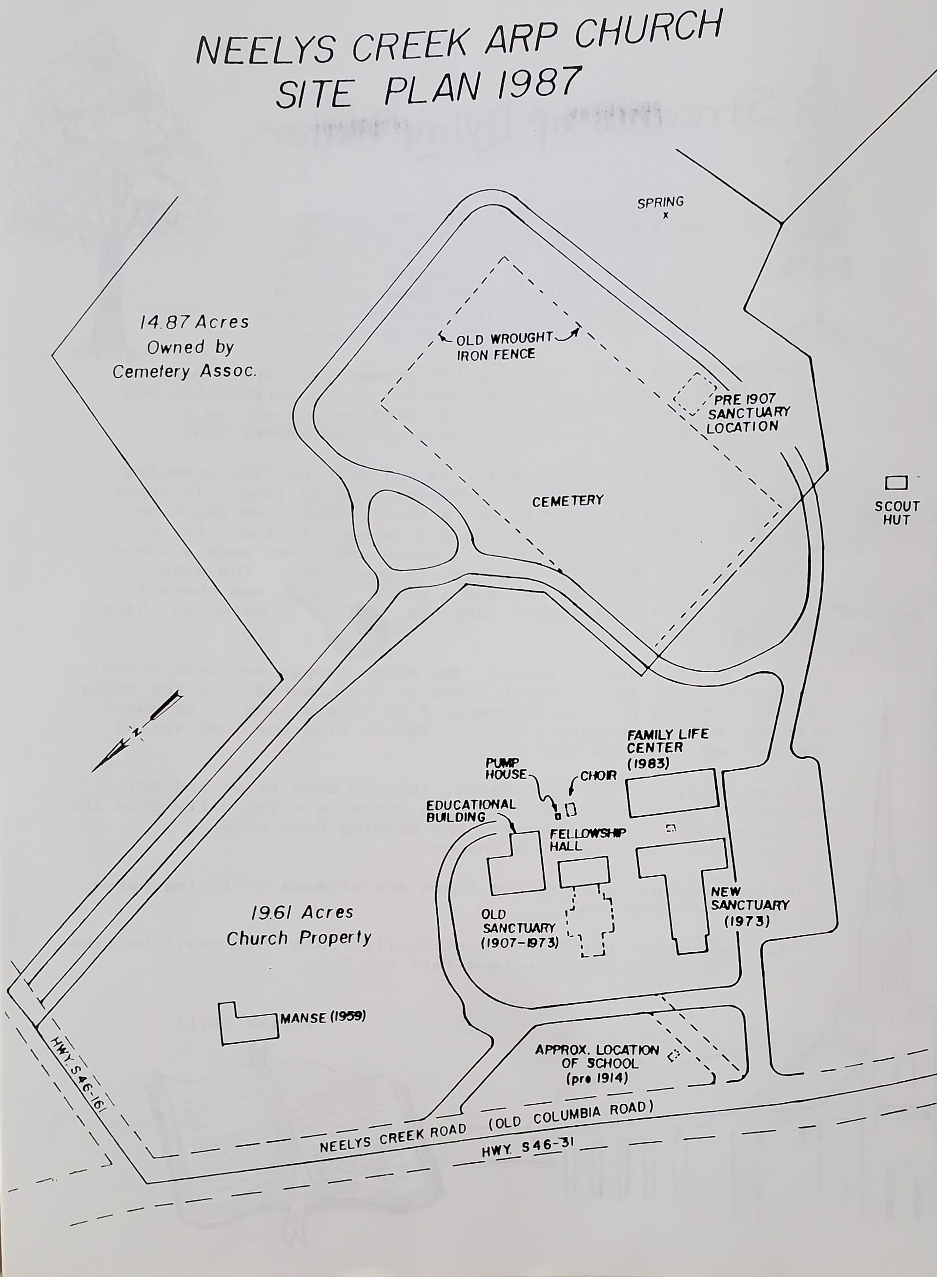 Neelys Creek ARP Church campus map 1987