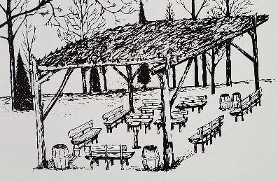 Drawing of Neelys Creek ARP Church first church site