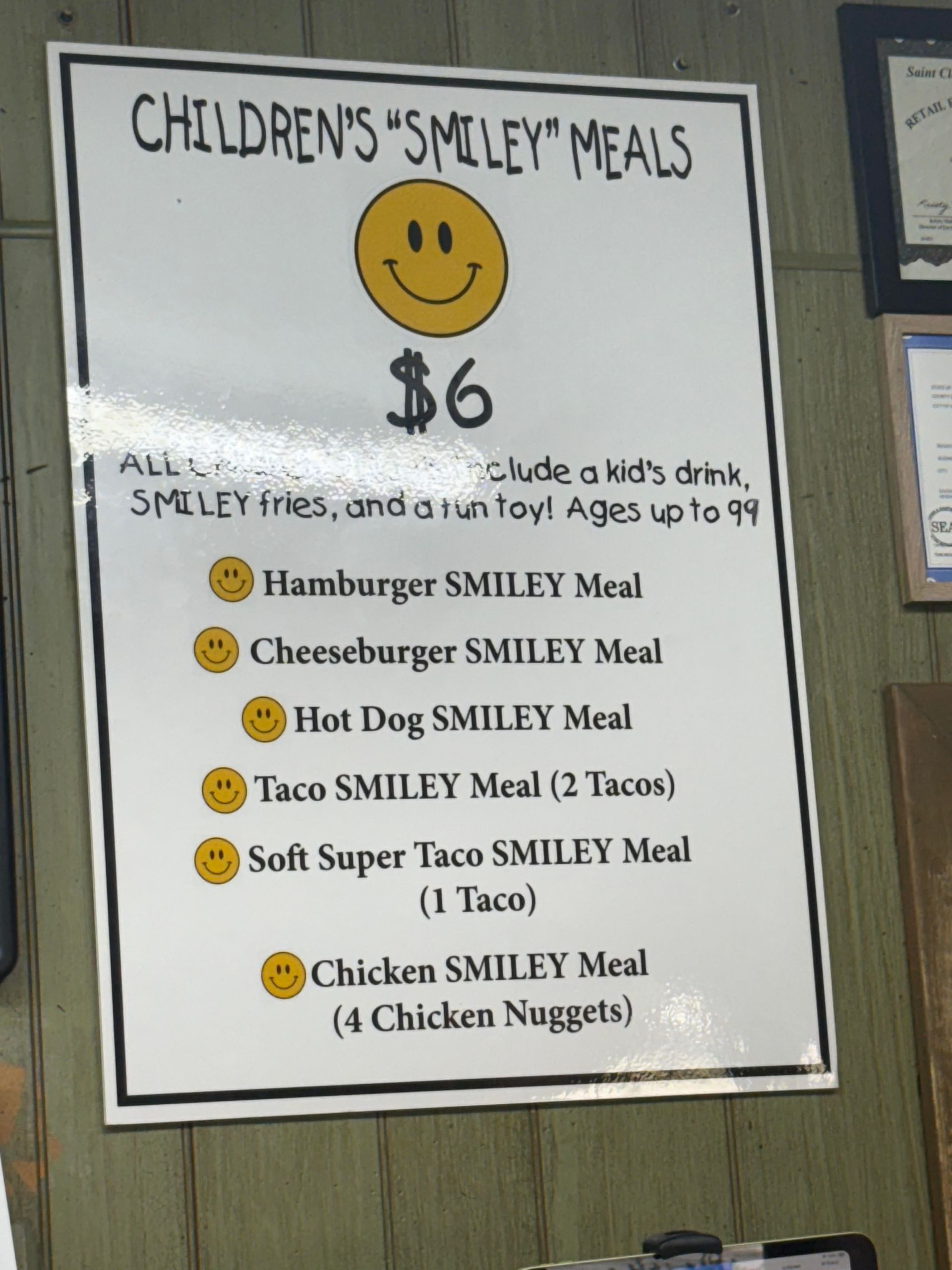 Menu board: