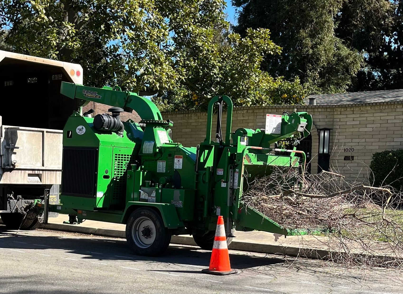 Fallen Tree on Top of Grey Bungalow House — Hughson, CA — Green Valley Tree Service