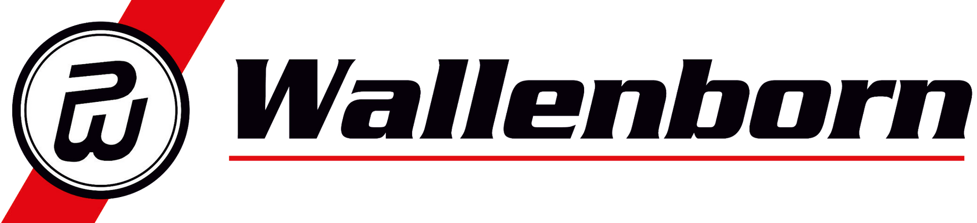 Ein Wallenborn-Logo mit einem roten Streifen an der Unterseite