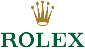 勞力士標誌：金色皇冠上方有綠色「ROLEX」文字。