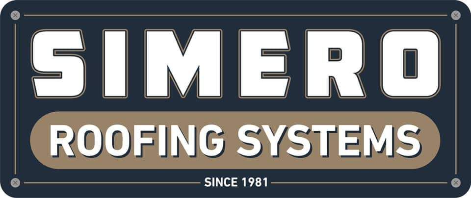 Logo for Simero Roofing Systems. White text on black rectangle:
