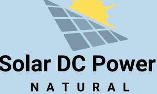A logo featuring a stylized solar panel under a yellow sun, with the text 