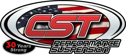 CST Performance Suspension logo in red, black, and white with a “30 Years Strong” badge