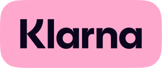 Klarna wordmark in black on a pink rounded rectangle background