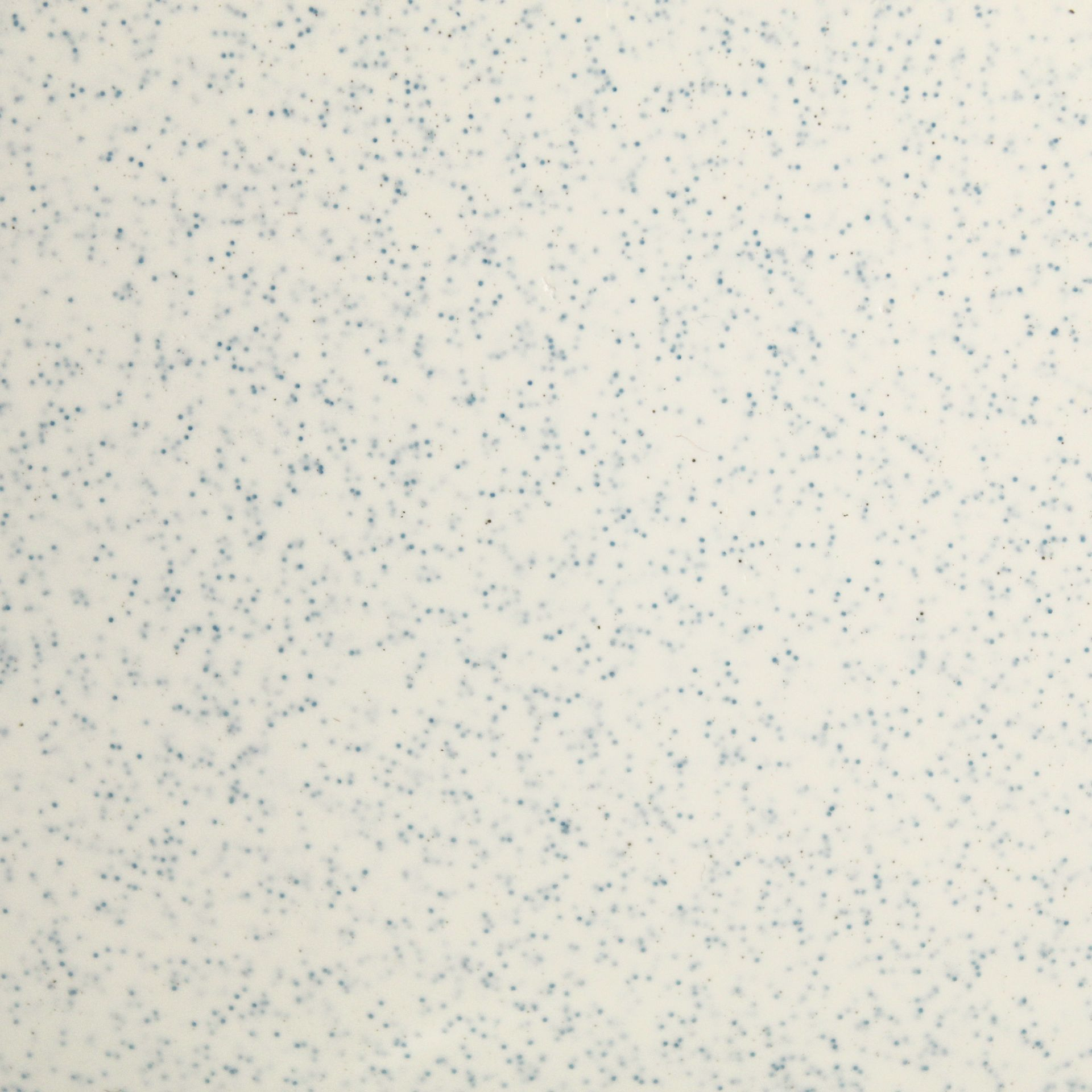 Pale off-white speckled surface with small blue-gray flecks throughout