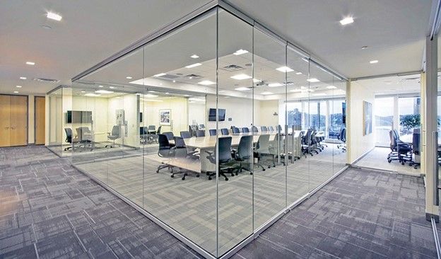 Commercial decorative window films installed in an office in Miami, FL.