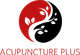 Acupuncture Plus logo with red and black circular leaf design and the text “ACUPUNCTURE PLUS”