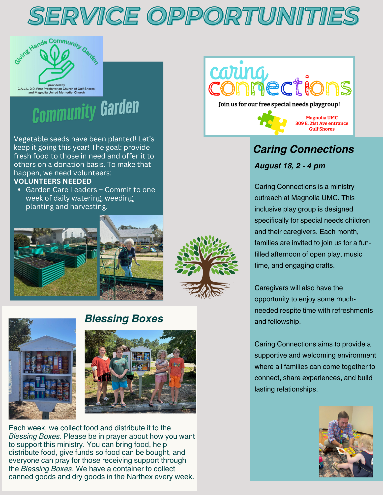 Church newsletter: Magnolia UMC, August 20, 2023; upcoming events and service details.