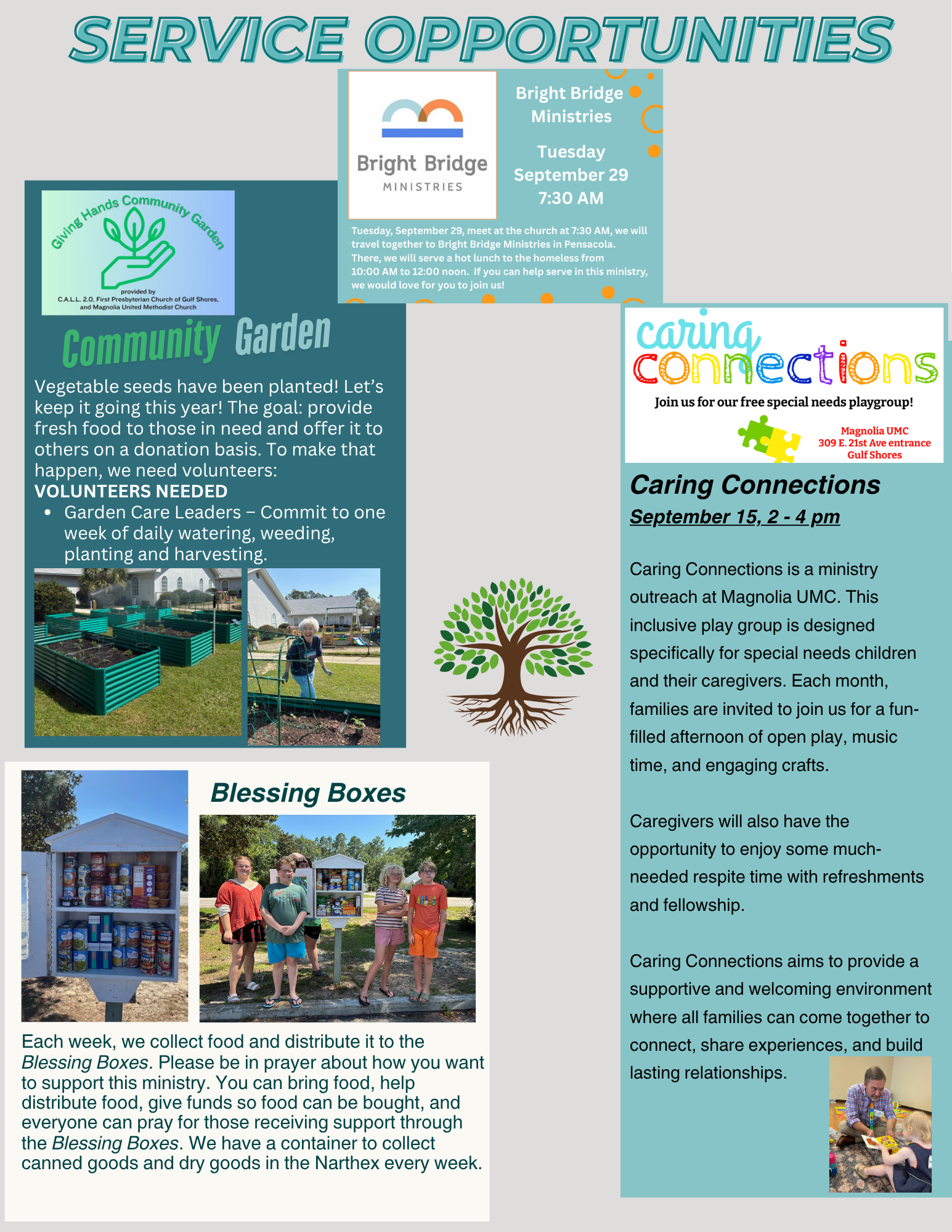 Church newsletter: Magnolia UMC, August 20, 2023; upcoming events and service details.