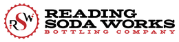 Reading Soda Works logo with red-and-black stylized text and a red gear icon on the left