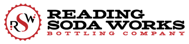 Reading Soda Works logo with red-and-black stylized text and a red gear icon on the left