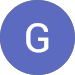 The letter g is in a blue circle on a white background.