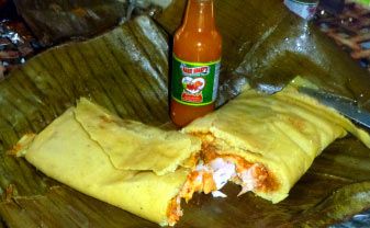 Tamales served at Mayan Beach Garden