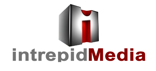 IntrepidMedia logo with gray and red 3D icon above the wordmark