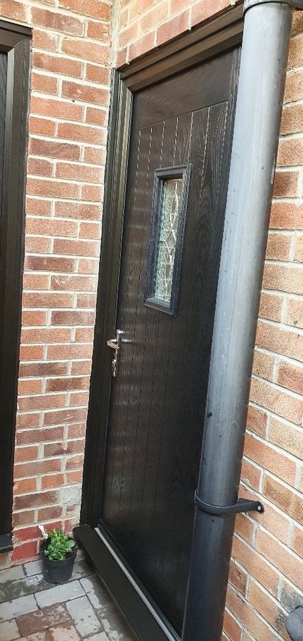 black cottage door