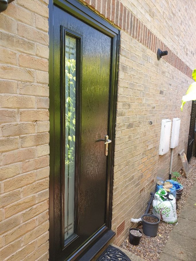 modern black composite door