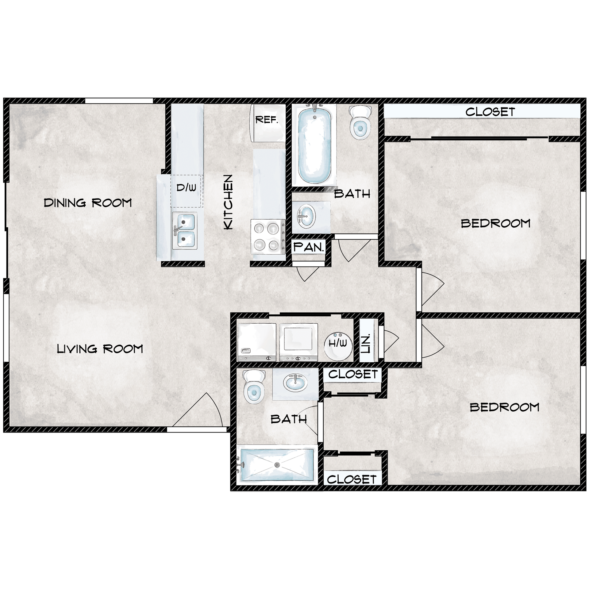 Floor Plan: 2 Bed · 2 Bath