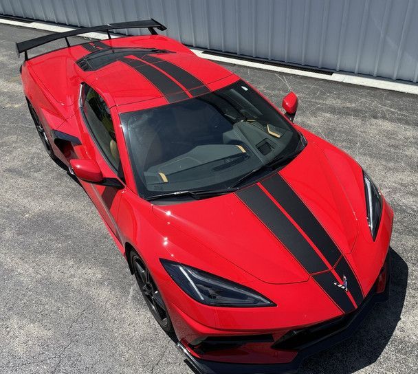 c8 corvette with racing stripes