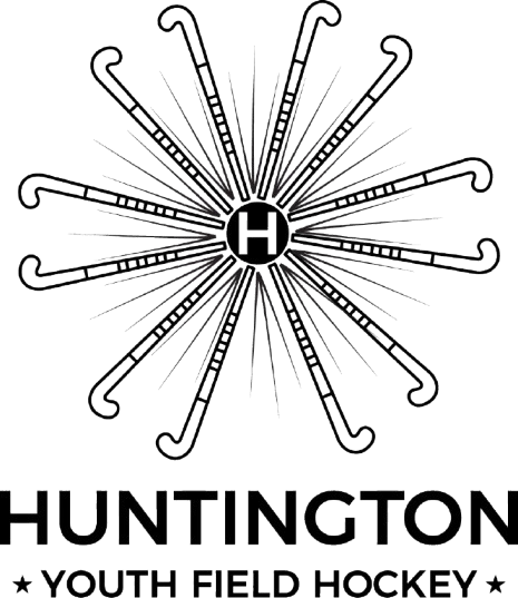 Huntington Youth Field Day logo with a black H at center and radiating baseball bats