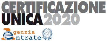 CERTIFICAZIONE UNICA 2020 logo with 