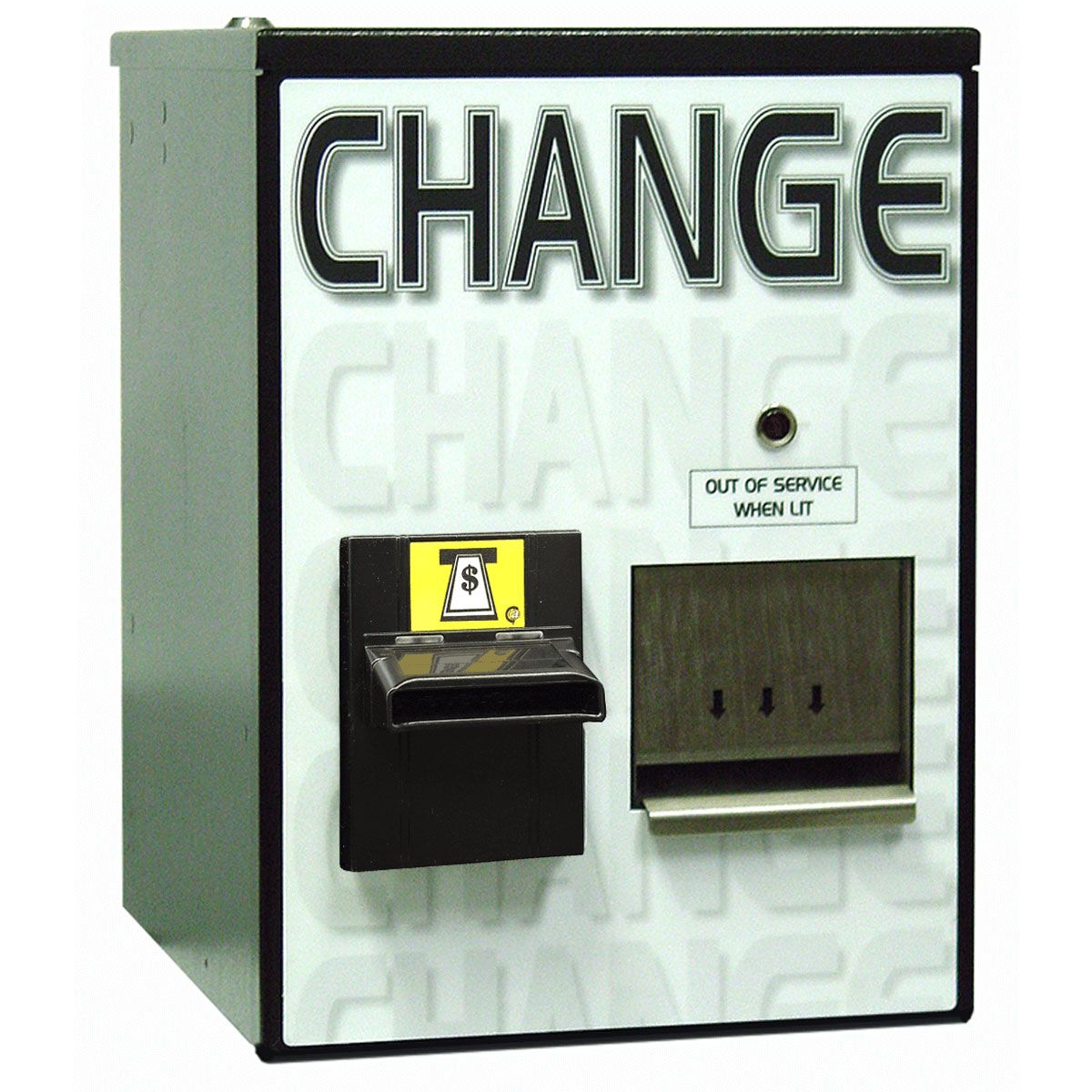 A change machine with two dollar signs on it