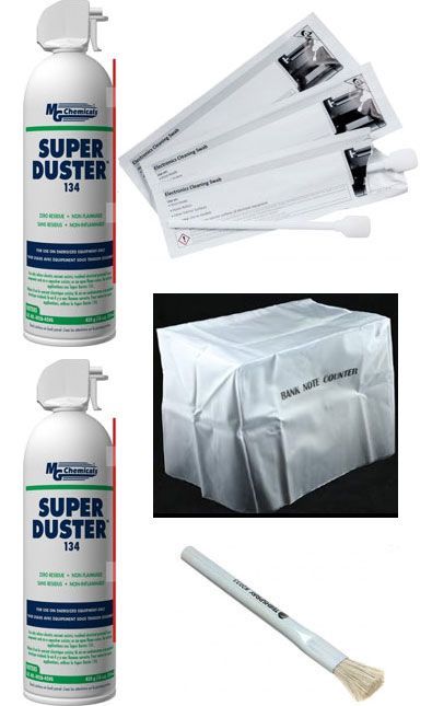 Two bottles of super duster and a brush