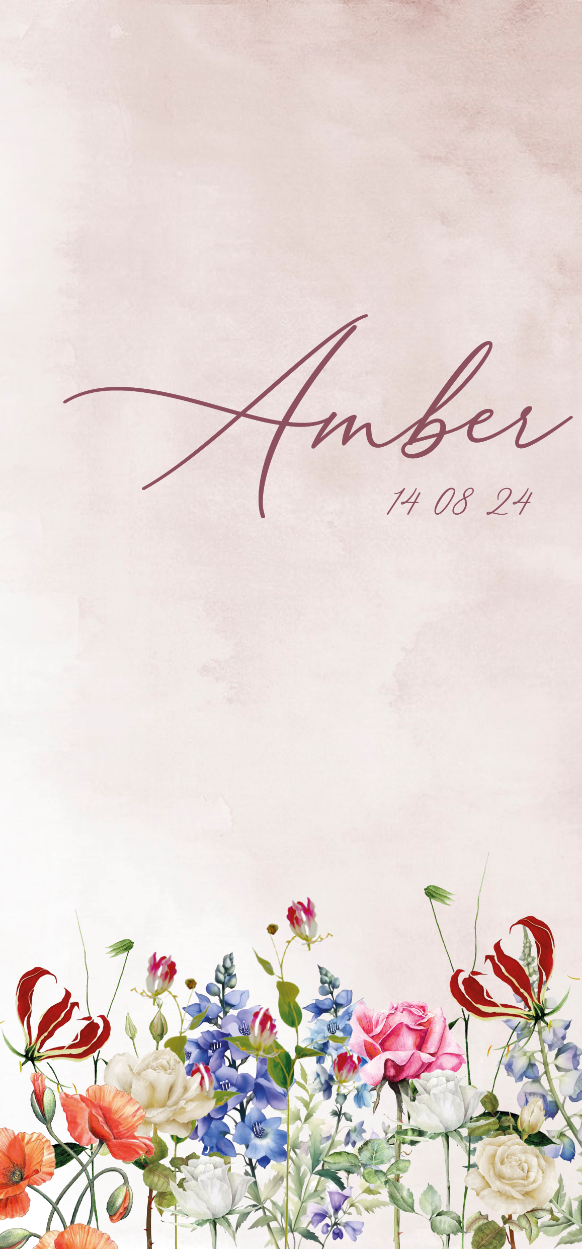 Een geboortekaart in het roze voor Amber