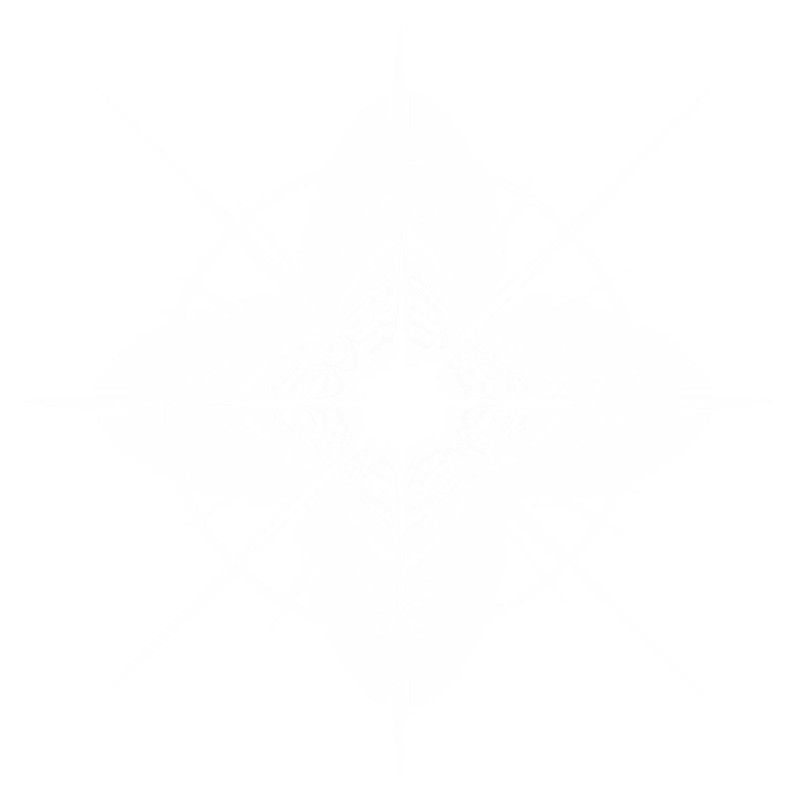 White snowflake pattern on a white background.