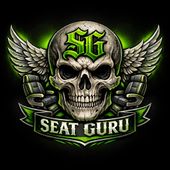Green-winged skull logo with SG initials and “SEAT GURU” banner