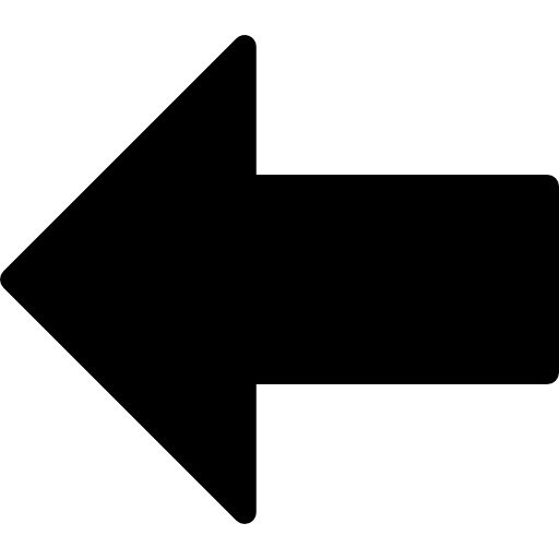A black arrow pointing to the left on a white background.