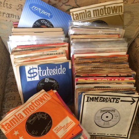 A collection of records including tamla motown and stateside