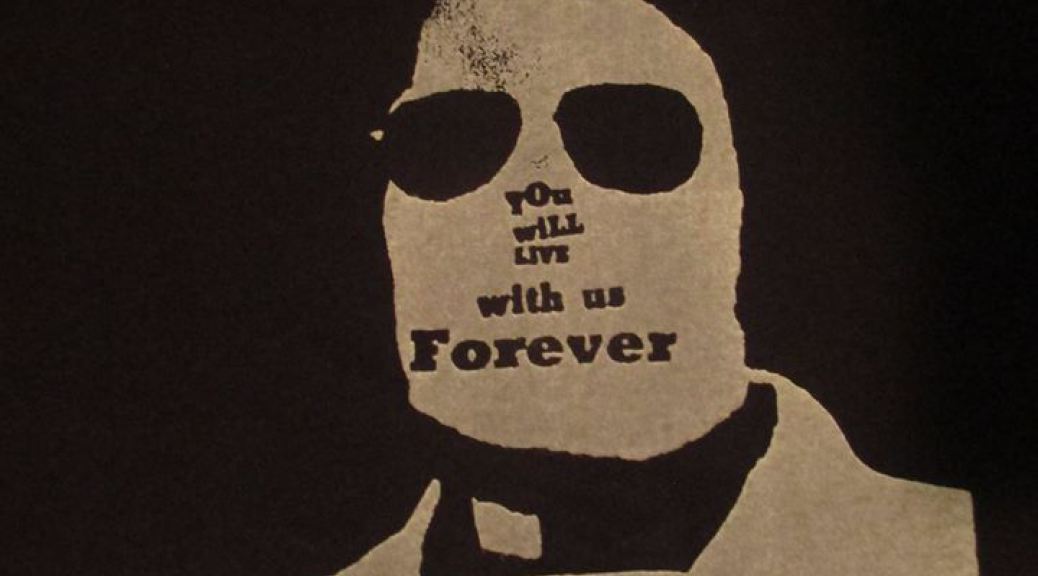 A poster of a man with the words