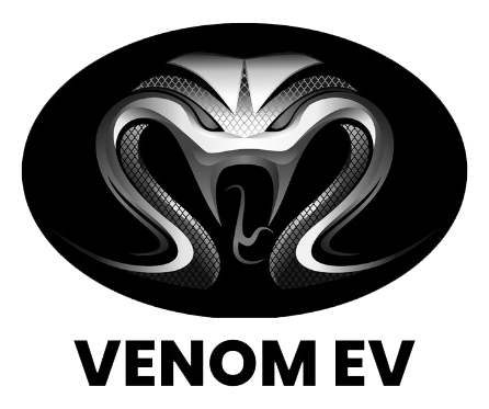 Black snake logo with “VENOM EV” text below.