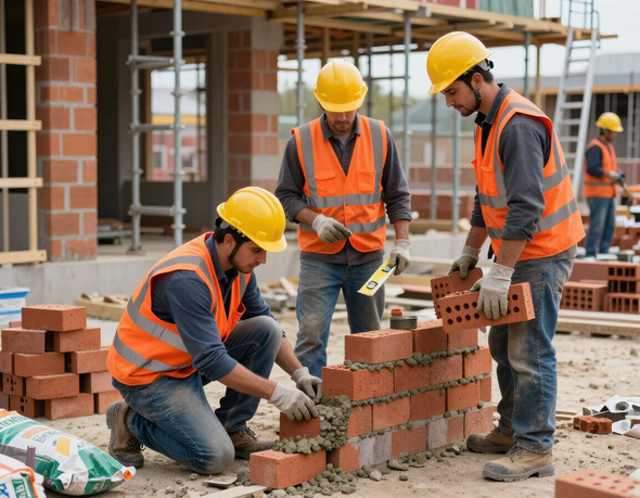 Lavorazione edile in cantiere