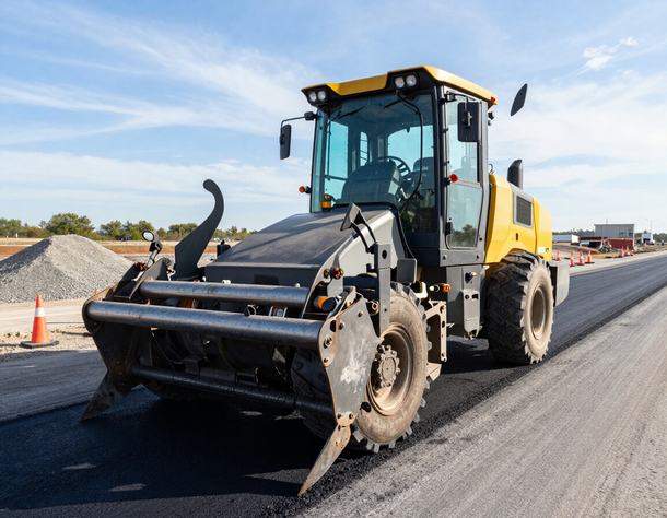 Finitrice CSC Impianti impiegata in cantiere